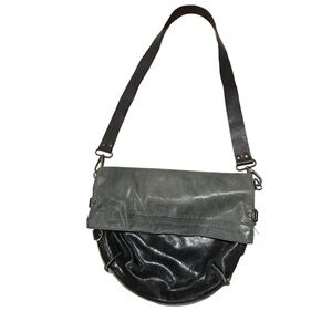 Maii Ltd black and gray leather hobo bag
